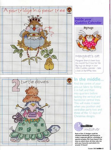 Schema punto croce Motivi pennuti 2