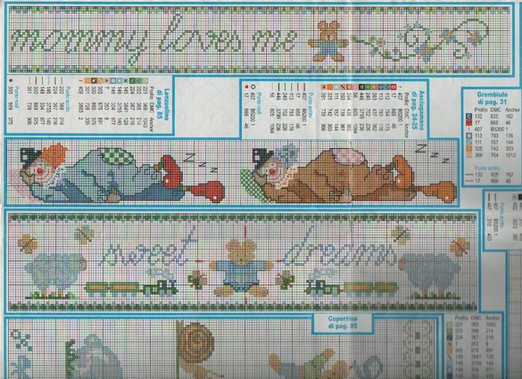 Schema punto croce Motivi per bambini