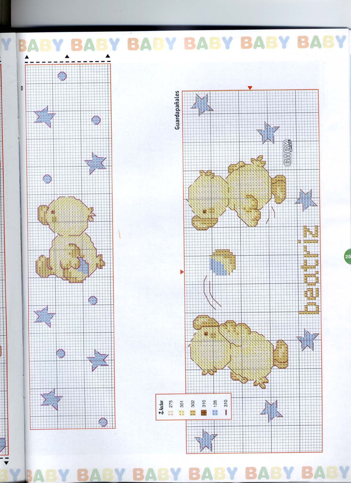 Schema punto croce Motivi stelle 8