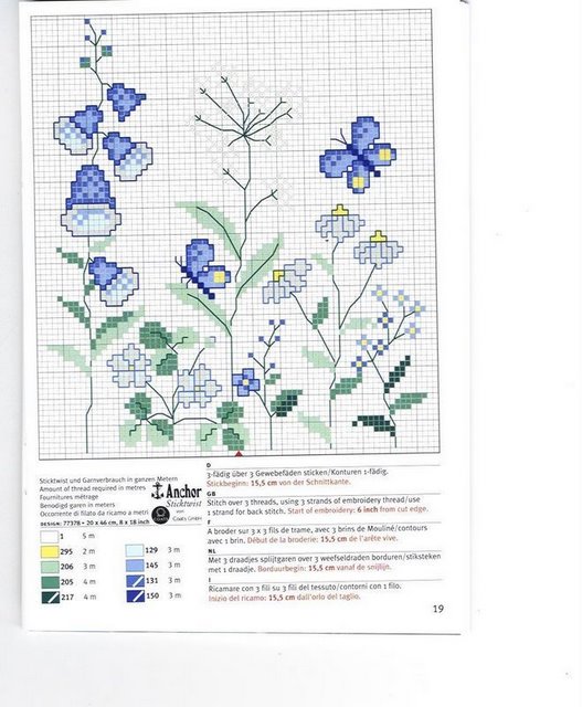 Schema punto croce Motivo floreale 10