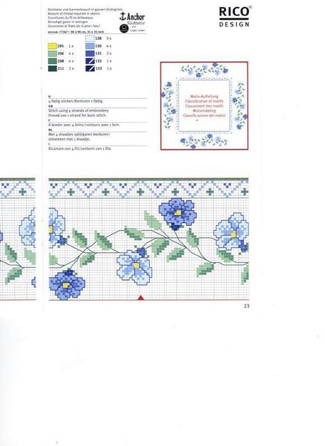 Schema punto croce Motivo floreale 12