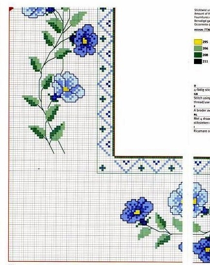 Schema punto croce Motivo floreale 15