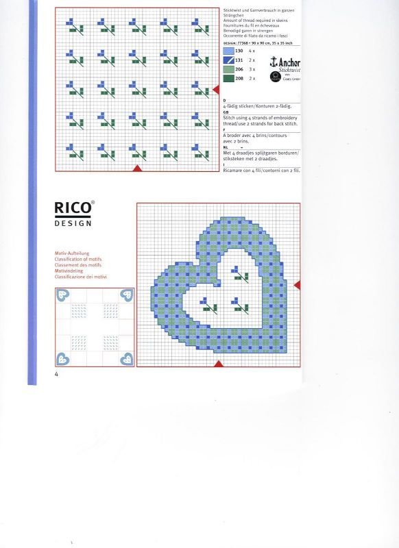 Schema punto croce Motivo floreale 16