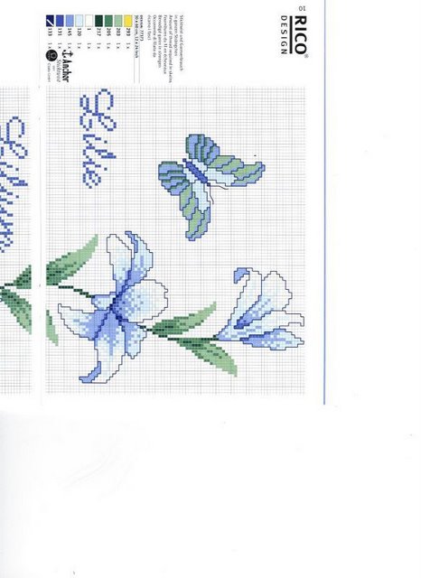 Schema punto croce Motivo floreale 4