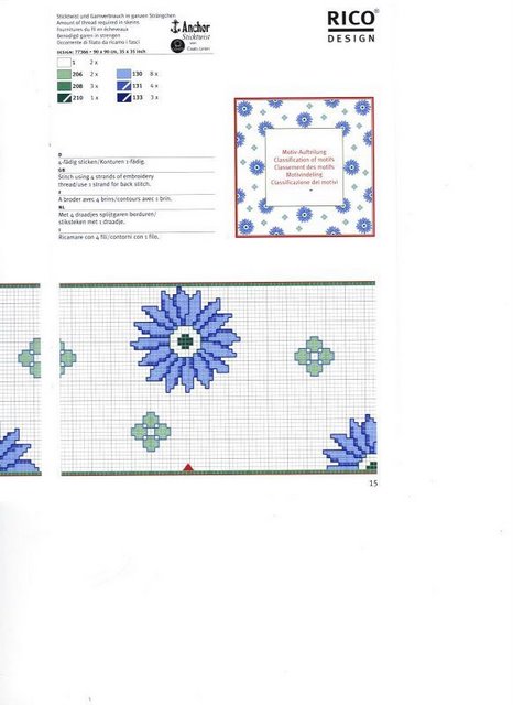 Schema punto croce Motivo floreale 7