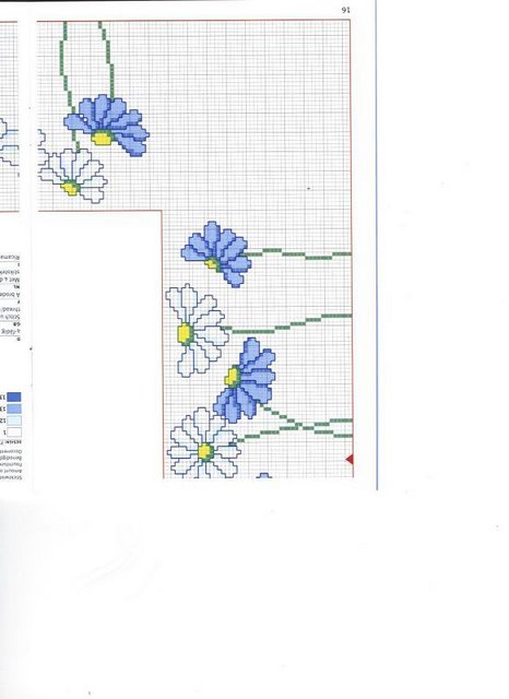 Schema punto croce Motivo floreale 8