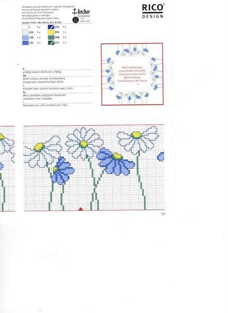 Schema punto croce Motivo floreale 9