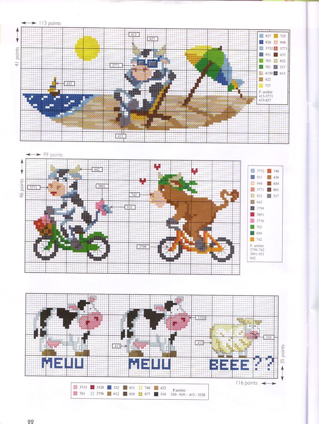 Schema punto croce Mucche