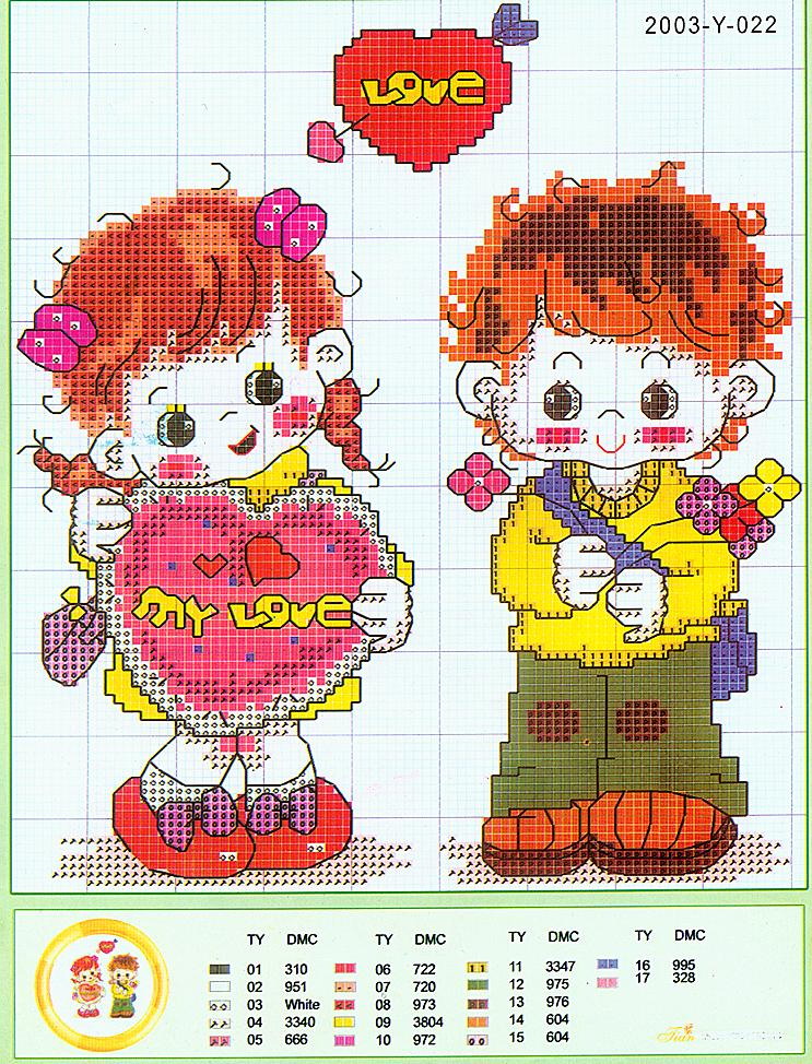 Schema punto croce My love