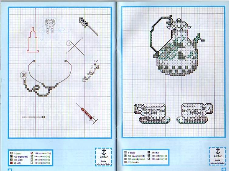 Schema punto croce Oggetti mini
