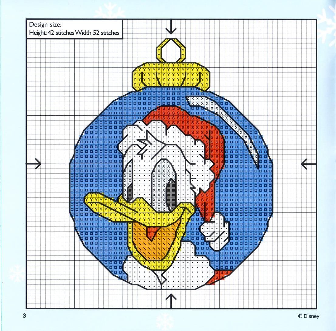 Schema punto croce Paperino natale