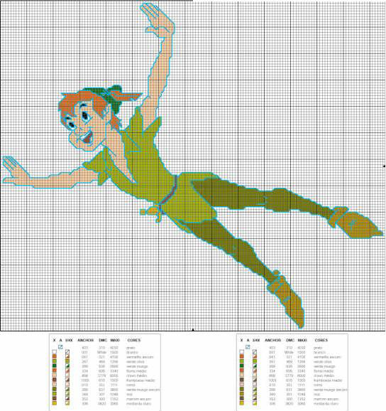 Schema punto croce Peterpan