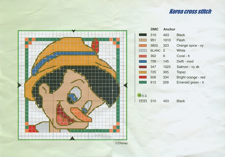Schema punto croce Pinocchietto