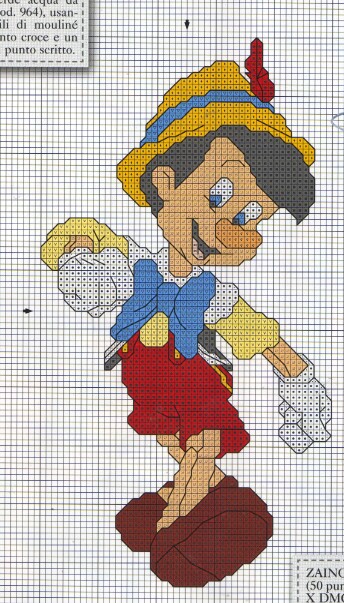 Schema punto croce Pinocchio 2