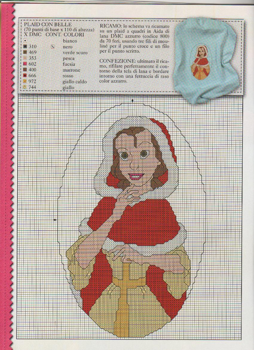 Schema punto croce Plaid la bella