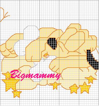 Schema punto croce Pluto dorme