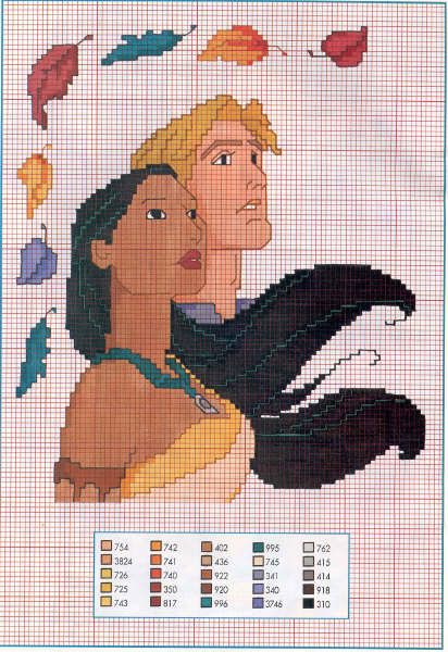Schema punto croce Pocahontas john