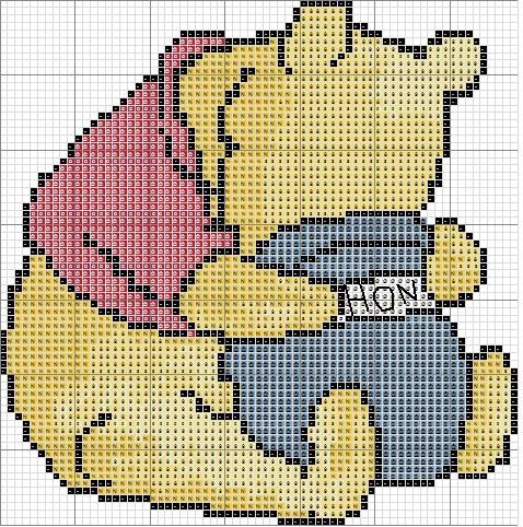 Schema punto croce Pooh honey
