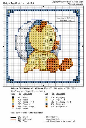 Schema punto croce Pulcino uovo