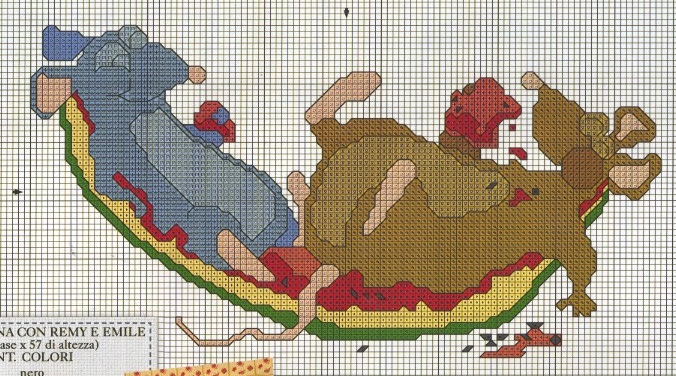 Schema punto croce Remy e emily 2