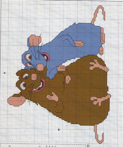 Schema punto croce Remy e emily