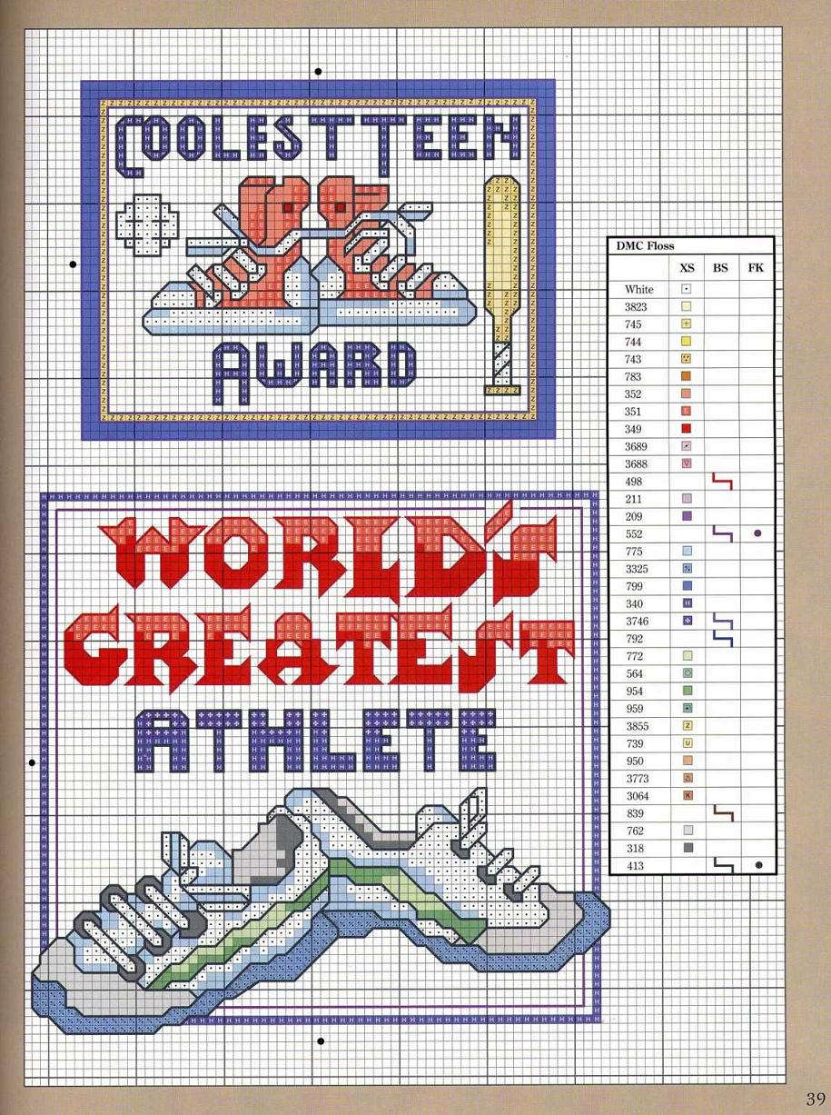 Schema punto croce Scarpe atleti