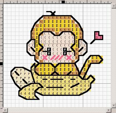 Schema punto croce Scimmia 2