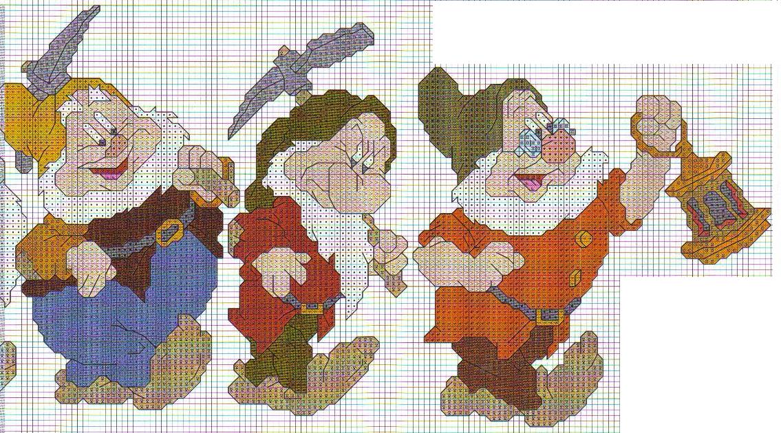 Schema punto croce Sette nani