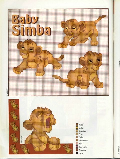 Schema punto croce Simba