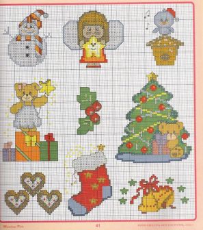 Schema punto croce Simboli natale