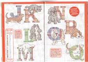 Schema punto croce alfabeto cani 2