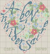 Schema punto croce Alfabeto-cuore