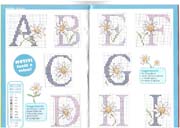 Schema punto croce Alfabeto-margherite-1