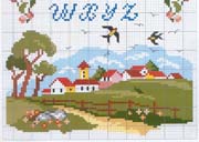 Schema punto croce Alfabeto-paesaggio-6