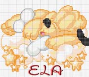 Schema punto croce baby pluto nuvola