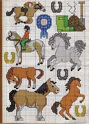 Schema punto croce cavalli 2