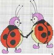 Schema punto croce due coccinelle