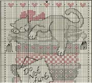 Schema punto croce gatto che dorme