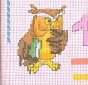 Schema punto croce gufo 2