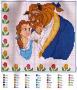 Schema punto croce La-bella-e-la-bestia