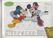 Schema punto croce Minnie-topolino-tovaglia