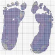 Schema punto croce Orme-piedi