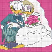 Schema punto croce Paperini-sposi