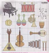 Schema punto croce Strumenti-musicali-2