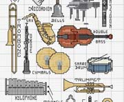 Schema punto croce strumenti musicali1