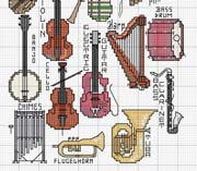 Schema punto croce strumenti musicali4