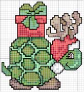 Schema punto croce Tartaruga-natale