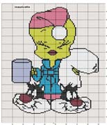 Schema punto croce Titty-notte