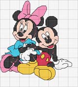 Schema punto croce Topolino-e-minnie