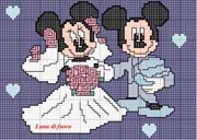 Schema punto croce Topolino-sposi